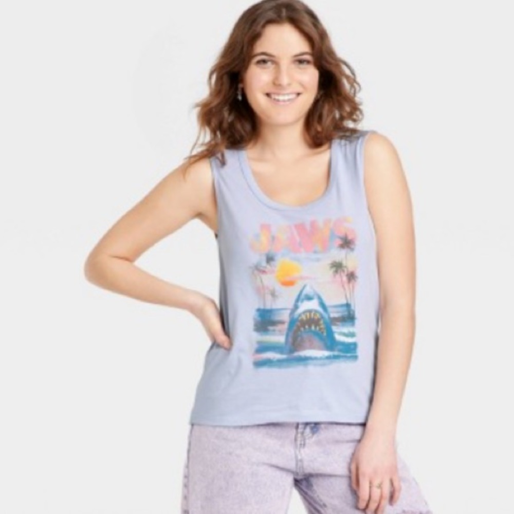 Jaws Icelandic Blue Graphic Tank NWT